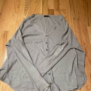 Urban Outfitters Gray Ribbed Cardigan